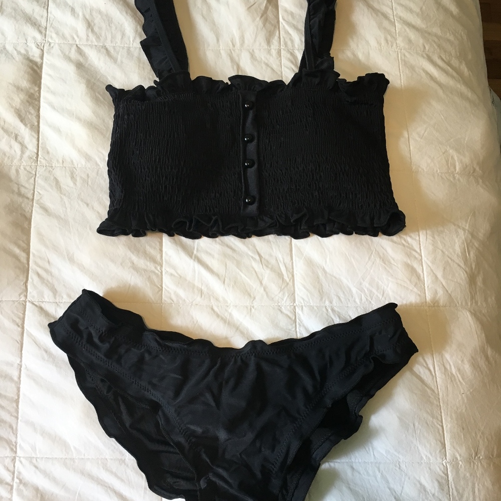 💕Black Ruched Bikini